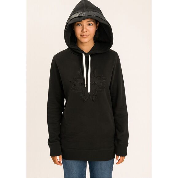 Bogner Black Quilted Hood Logo Pullover Hoodie Sweatshirt Women’s M